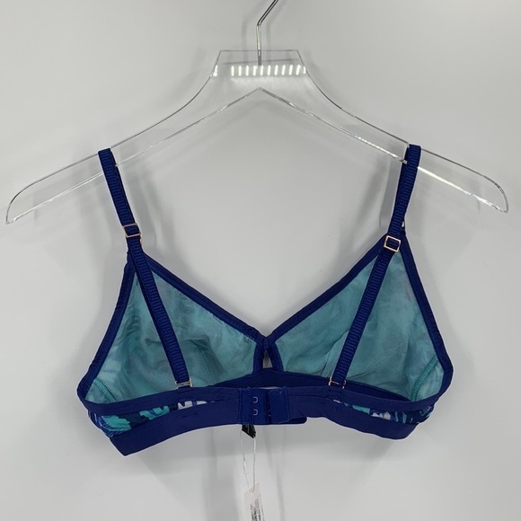 Cosabella Verona printed mesh bralette bra tropical floral blue new Medium - Picture 3 of 5
